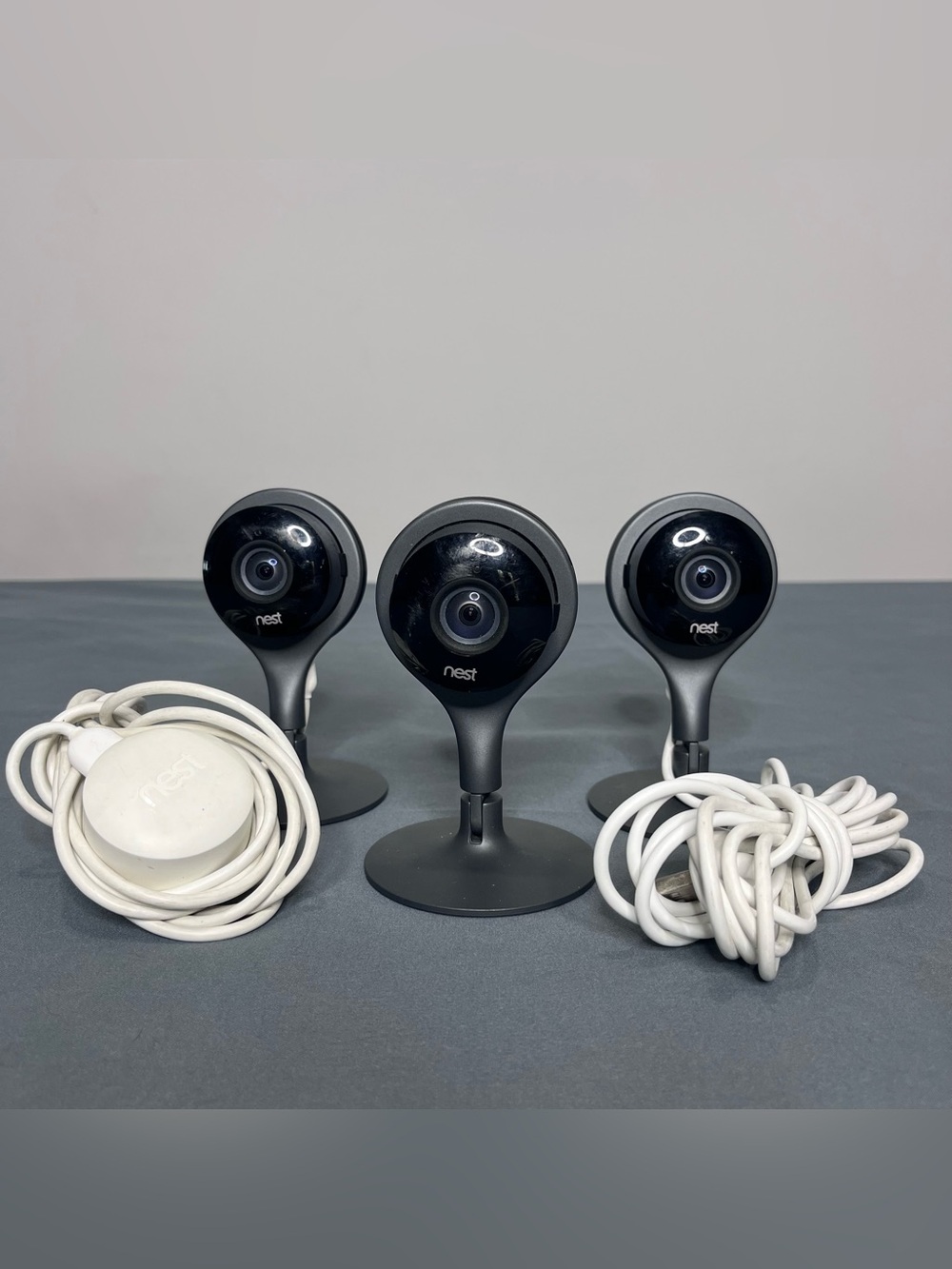 Google Nest Cam Indoor Security Plug-in Wi-Fi Camera A0005 Lot Of 3 Set Works